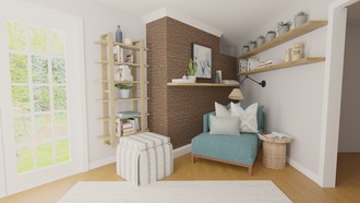 Modern, Coastal, Transitional Reading Room by Havenly Interior Designer Simrin