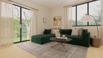 Transitional, Midcentury Modern Living Room by Havenly Interior Designer Maura