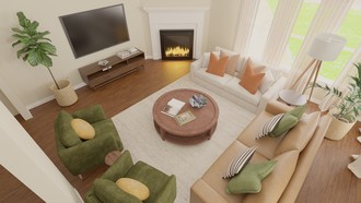 Contemporary, Bohemian, Midcentury Modern Living Room by Havenly Interior Designer Natalia