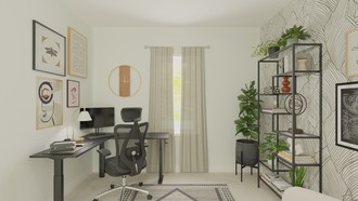 Glam, Midcentury Modern Office by Havenly Interior Designer Kryket