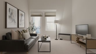Contemporary, Midcentury Modern, Scandinavian Living Room by Havenly Interior Designer Ailen