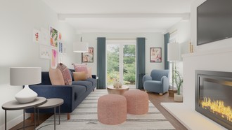 Modern, Eclectic, Midcentury Modern Living Room by Havenly Interior Designer Amber