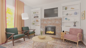Transitional, Artful Eclectic Living Room by Havenly Interior Designer Gabriela