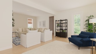 Midcentury Scandi, Warm Transitional Living Room by Havenly Interior Designer Mariana