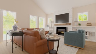 Classic, Transitional Living Room by Havenly Interior Designer Estefania