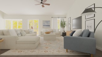 Bohemian, Coastal Living Room by Havenly Interior Designer Estefania