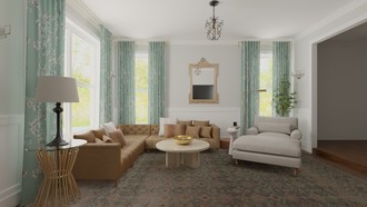 Contemporary, Eclectic, Glam, Traditional, Transitional Living Room by Havenly Interior Designer Leah