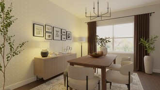 Warm Transitional Dining Room by Havenly Interior Designer Carolina