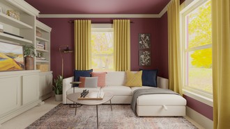 Warm Transitional, Artful Eclectic Reading Room by Havenly Interior Designer Estrellita