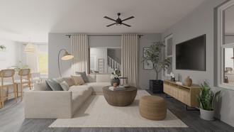 Organic Modern, Warm Transitional Living Room by Havenly Interior Designer Alejandra