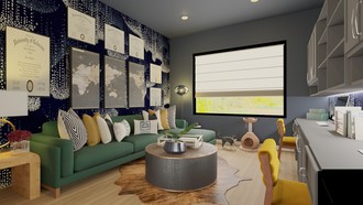 Eclectic, Glam, Midcentury Modern Office by Havenly Interior Designer Jamie