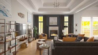 Midcentury Modern, Contemporary Luxe, California Cool Living Room by Havenly Interior Designer Jack