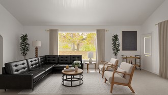 Organic Modern, Warm Transitional Living Room by Havenly Interior Designer Tai