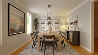 Farmhouse, Organic Modern, Warm Transitional Dining Room by Havenly Interior Designer Veronica