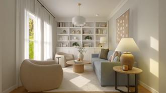 Modern, Transitional, Warm Transitional Living Room by Havenly Interior Designer Paulina