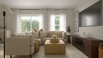 Warm Transitional Living Room by Havenly Interior Designer Erin