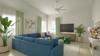 Coastal, Traditional Living Room by Havenly Interior Designer Mariana
