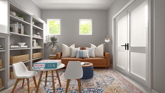 Bohemian, Midcentury Modern Playroom by Havenly Interior Designer Estefania