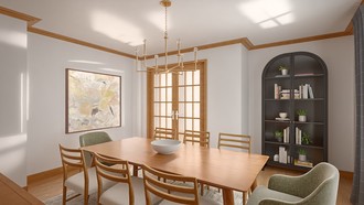 Contemporary, Transitional, Midcentury Modern, Organic Modern, Warm Transitional Dining Room by Havenly Interior Designer Lisa