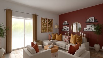 Transitional, Warm Transitional Living Room by Havenly Interior Designer Natacha