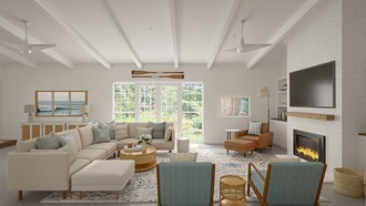 Bohemian, Coastal, Classic Coastal Living Room by Havenly Interior Designer Lisa