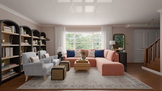 Modern, Eclectic, Farmhouse, Transitional Living Room by Havenly Interior Designer Leah