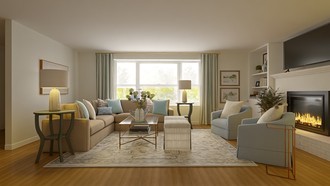 Coastal, Transitional Living Room by Havenly Interior Designer Lydia