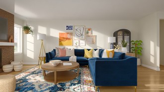 Eclectic, Bohemian, Global, Midcentury Modern Living Room by Havenly Interior Designer Nicole
