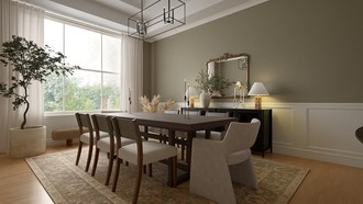 Warm Transitional Dining Room by Havenly Interior Designer Andrea