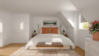 Midcentury Modern, Warm Transitional Bedroom by Havenly Interior Designer Hannah