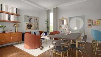 Eclectic, Glam, Transitional, Parisian Modern, Contemporary Luxe, Warm Transitional, New Classic, Artful Eclectic Dining Room by Havenly Interior Designer Leah