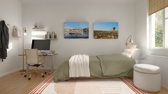 Bohemian, Global, Midcentury Modern Bedroom by Havenly Interior Designer Valerie