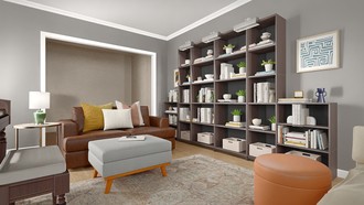 Transitional Reading Room by Havenly Interior Designer Valeria