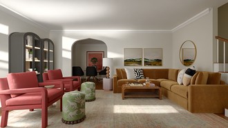 Eclectic, Transitional, Warm Transitional, Artful Eclectic Living Room by Havenly Interior Designer Leah