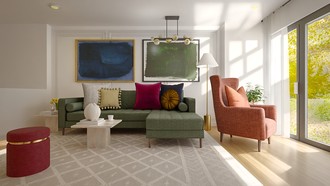 Parisian Modern, Artful Eclectic Living Room by Havenly Interior Designer Philippa