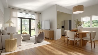 Inspired Modern, Warm Transitional Living Room by Havenly Interior Designer Mariel
