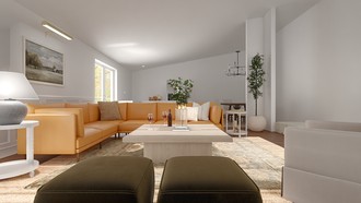 Warm Transitional, Modern Cottage, Traditional Charm Living Room by Havenly Interior Designer Jacqueline