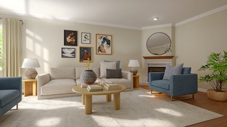 Warm Transitional, New Classic Living Room by Havenly Interior Designer Eleonor