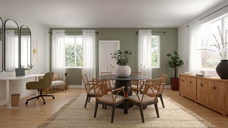 Contemporary, Eclectic, Bohemian, Coastal Dining Room by Havenly Interior Designer Lilian