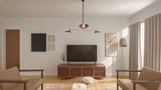 Transitional, Organic Modern, Warm Transitional Living Room by Havenly Interior Designer Jamie