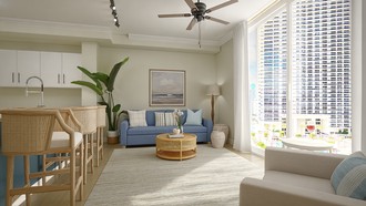 Modern, Bohemian, Coastal Living Room by Havenly Interior Designer Adelaida