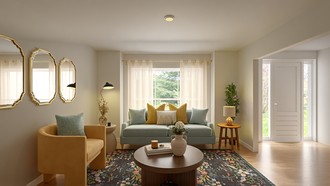 Modern, Warm Transitional Living Room by Havenly Interior Designer Melory
