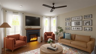Bohemian, Coastal, Farmhouse Living Room by Havenly Interior Designer Eleonor