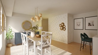 Warm Transitional Dining Room by Havenly Interior Designer Melory