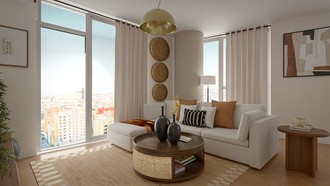 Warm Transitional Living Room by Havenly Interior Designer Alexandra