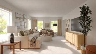 Modern, Bohemian, Traditional, Farmhouse, Rustic, Transitional Living Room by Havenly Interior Designer Amber