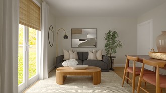 Warm Transitional Living Room by Havenly Interior Designer Paola