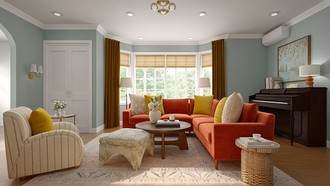 Artful Eclectic Living Room by Havenly Interior Designer Jack