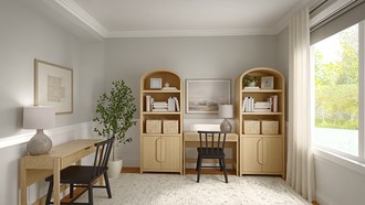 Organic Modern, Warm Transitional Office by Havenly Interior Designer Mikaela