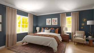 Transitional, Global, Midcentury Modern Bedroom by Havenly Interior Designer Estrellita